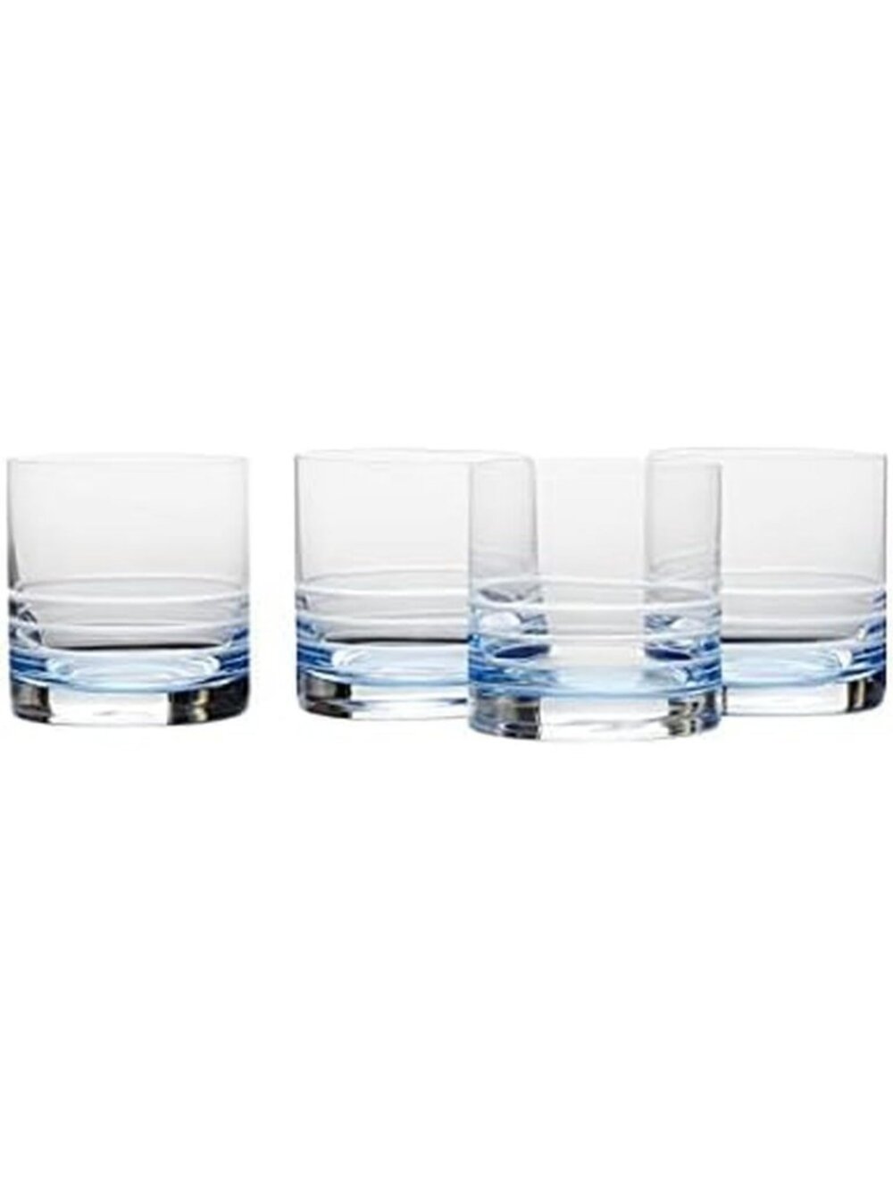 Elegant Ombre Double Old Fashioned Whiskey Glasses Set of 4, 15.5 oz, Blue